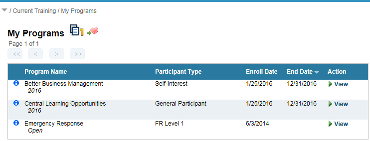 My Programs - For Student