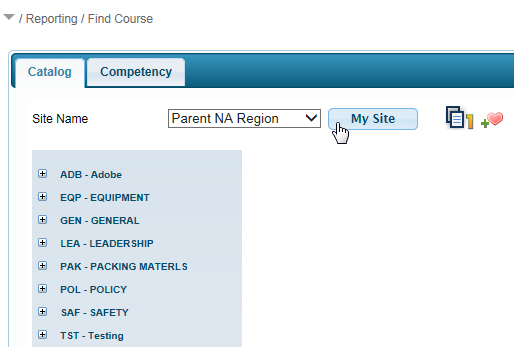 Find Course - SIte Name