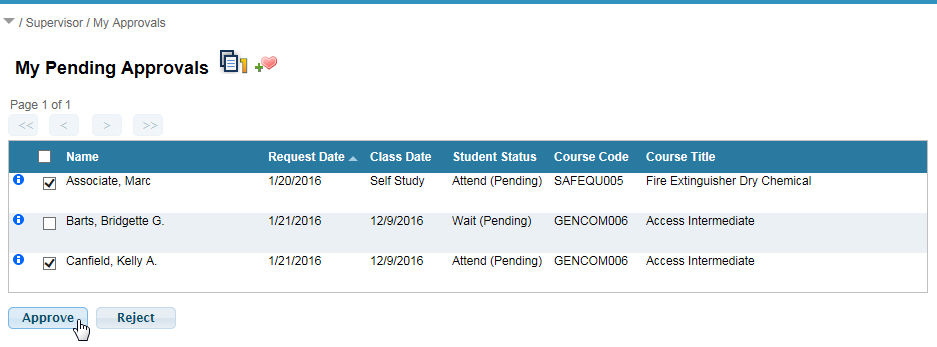 My Pending Approvals My Pending Approvals