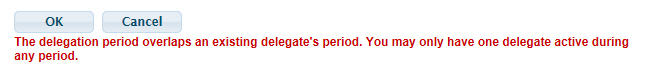 Bad delegation period warning