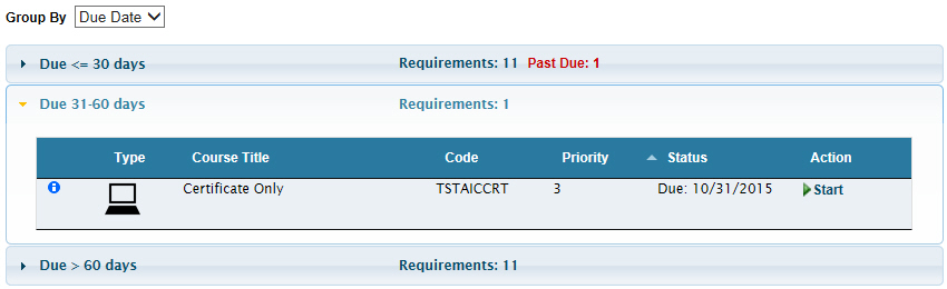 My Plan - Group By - Due Date