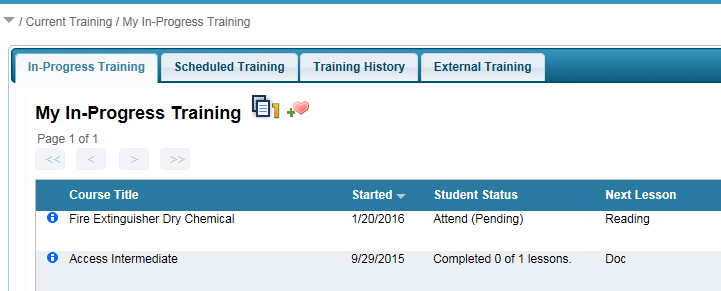 In-Progress Training - For Student