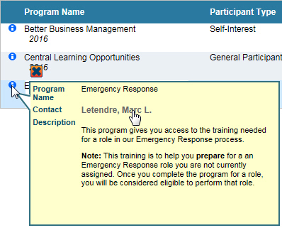 My Programs - Tooltip My Programs - Tooltip