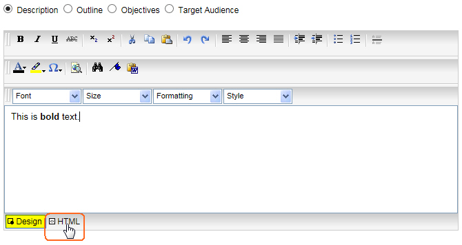 HTML Editor - Design View