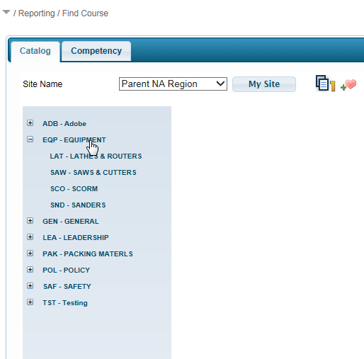 Find Course - Training Areas Find Course - Training Areas