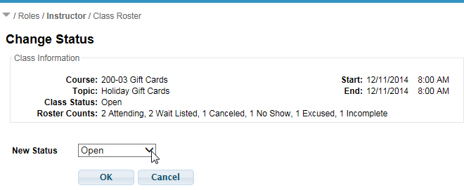 Instructor - Change Status