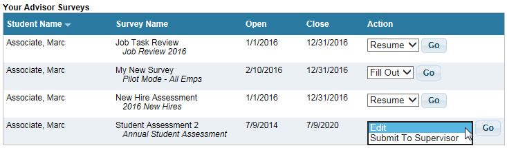 My Advisor - Submit To Supervisor