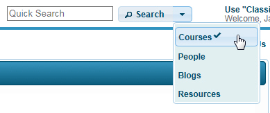 Quick Search using Courses Quick Search using Courses